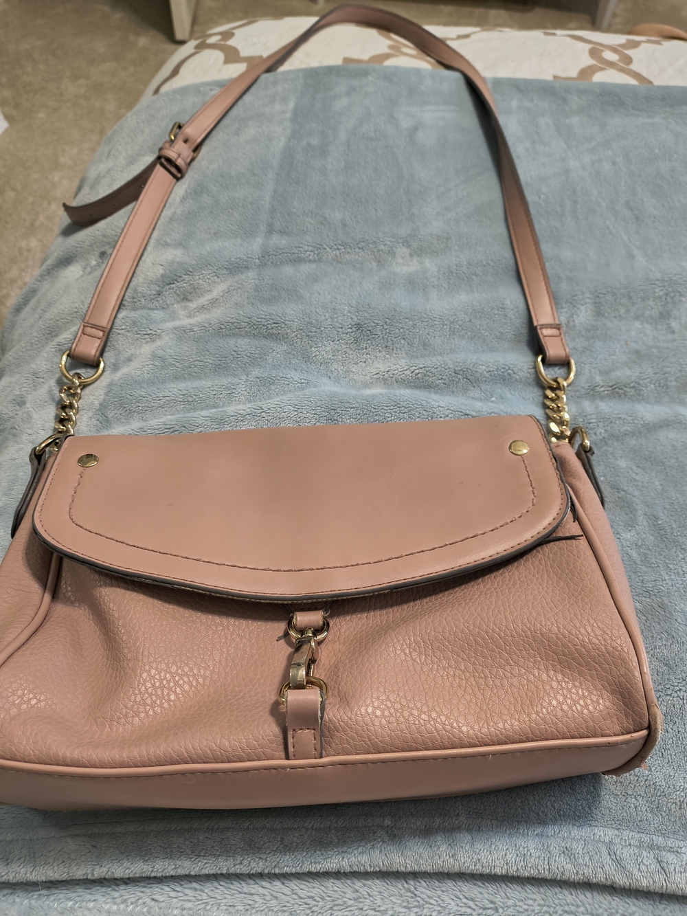 Women's Blush Pink Crossbody Bag - Elegant Everyday Shoulder Bag